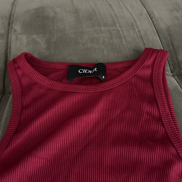 Cider Red Bodysuit One Piece with Scoop Neckline - Picture 2 of 2